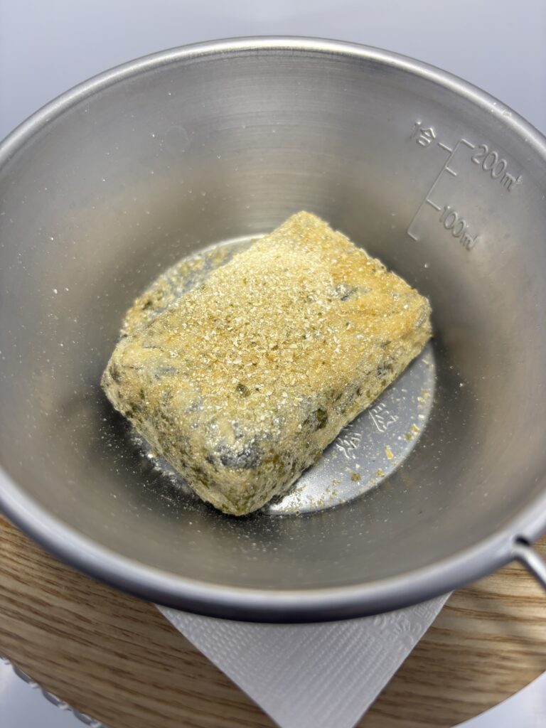 その場deスープ 香るあおさの和風スープ　中身を出したところ