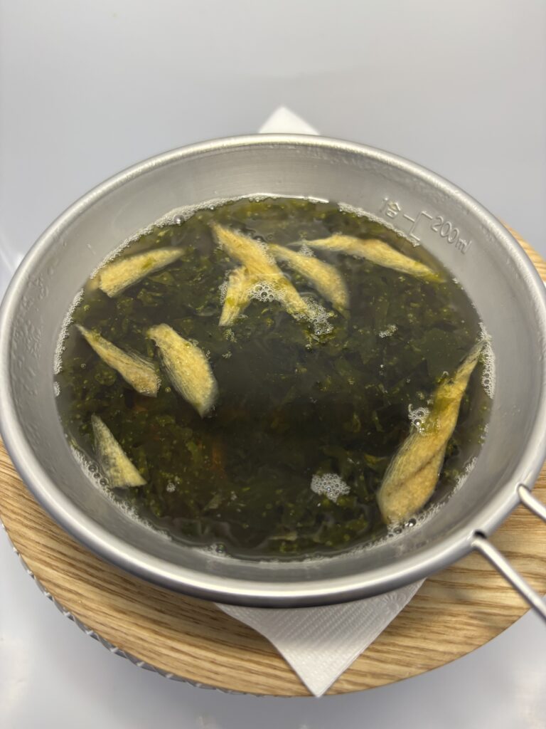 その場deスープ 香るあおさの和風スープ　熱湯調理