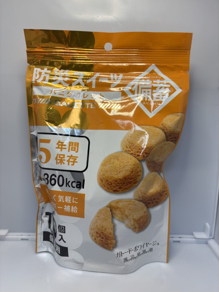 防災スイーツ バニラガレット　パッケージ正面