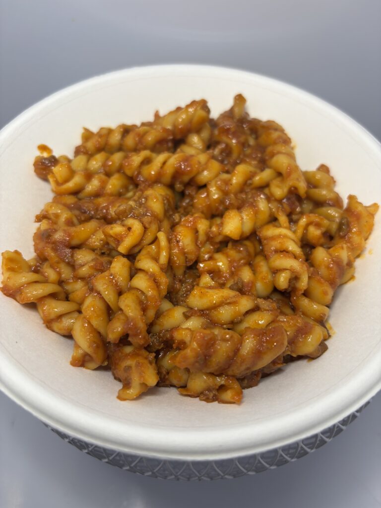 IZAMESHIそのままPASTA ボロネーゼ　湯煎後　中身を出したところ